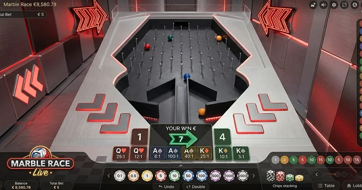 Marble Race sur Goldzino - interface de jeu